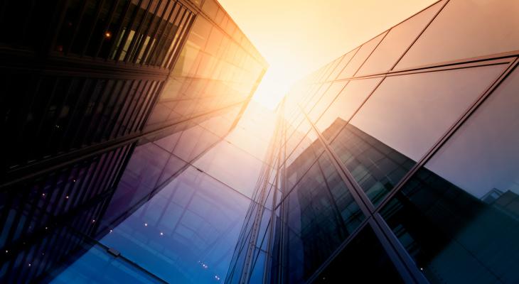 Glass building Coima