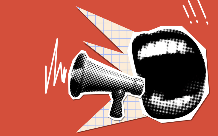 Communicate image megaphone and mouth