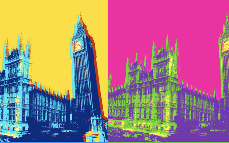 Politics_uk houses of parliament neon colours big ben