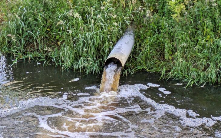 stream of sewage going into open water