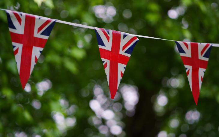 British flag on bunting
