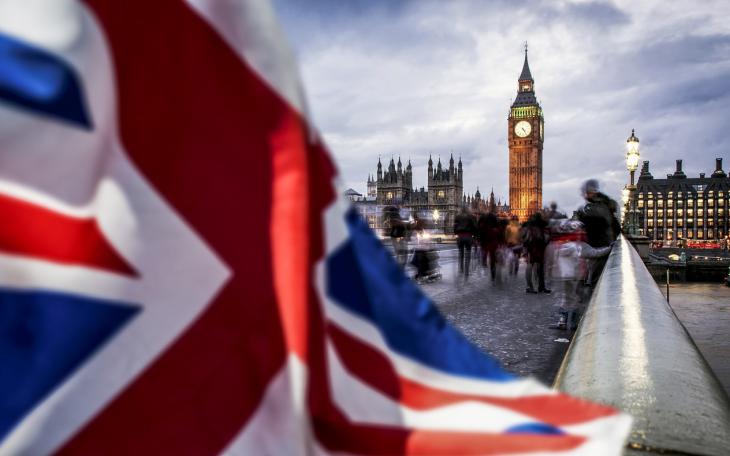 Union Jack draped over backdrop of Big Ben