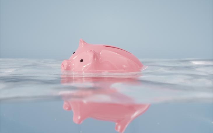 Piggy bank floating 