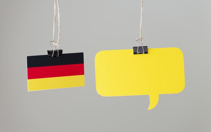 Duolingo german flag and blank yellow speech mark