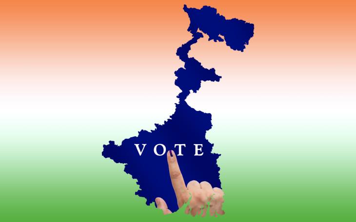West Bengal map Elections vote graphic