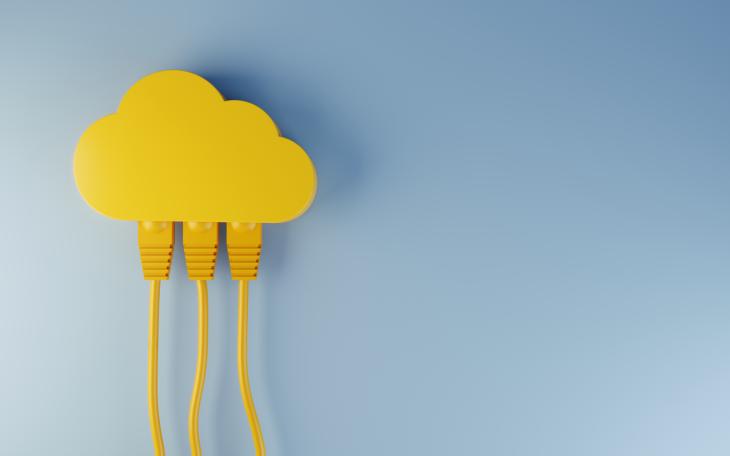 Cloud computing yellow cloud cables