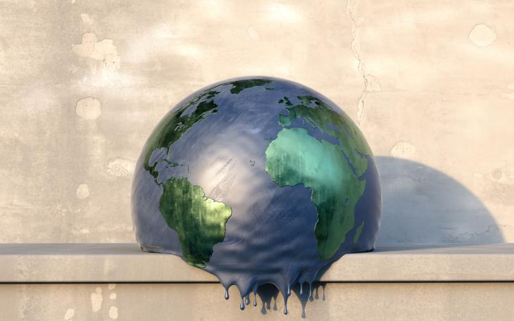 Climate change - globe melting