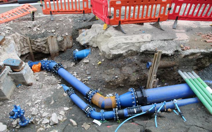 Water pipes_road works
