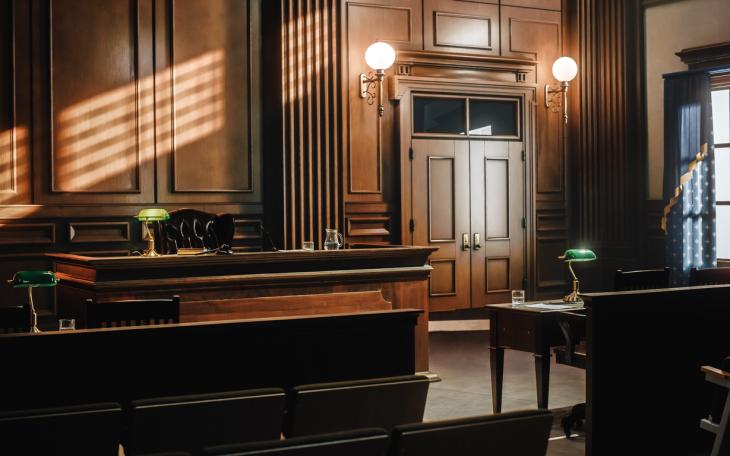 Inside a courtroom
