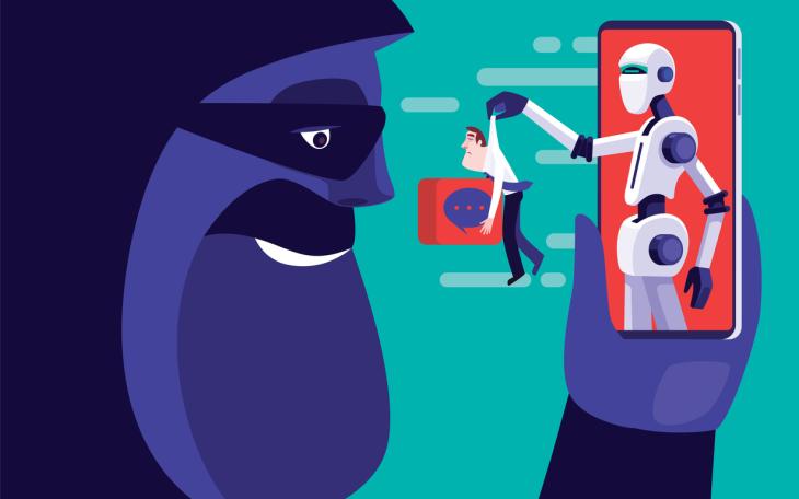 online safety against AI scams concept
