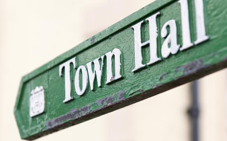town hall sign