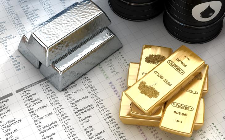 gold, silver and oil barrel