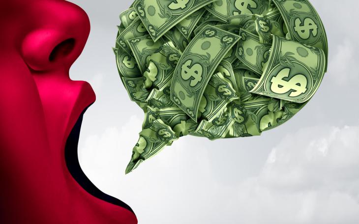 abstract cartoon money speech