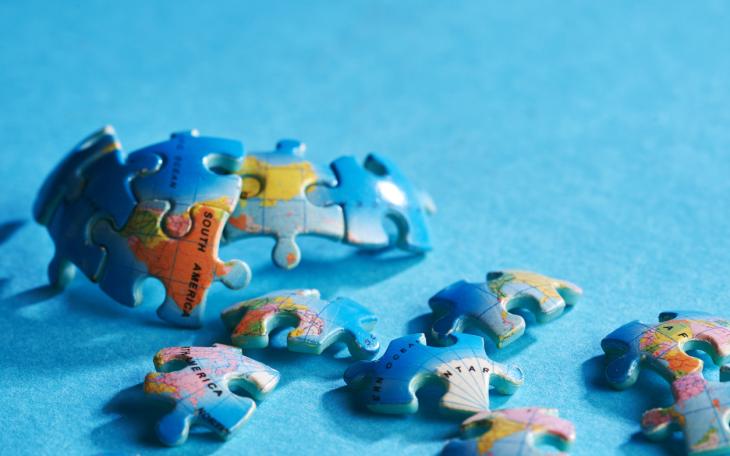 globe as a broken jigsaw