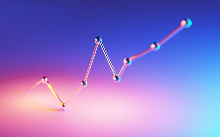 Colourful graph showing growth