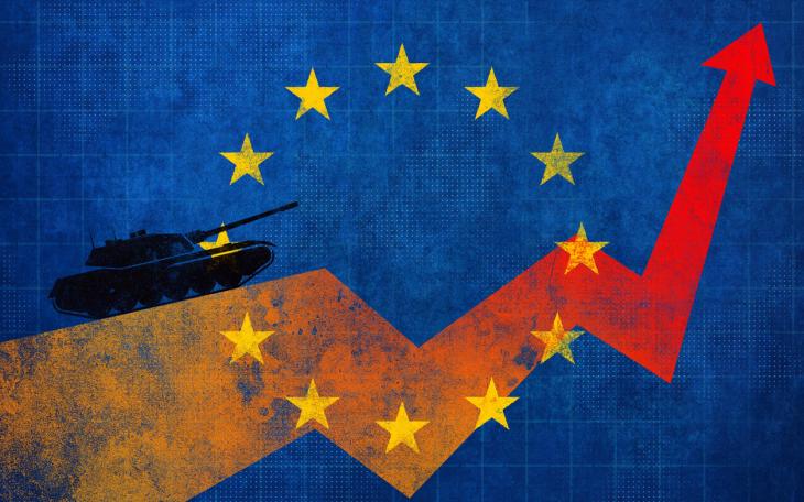 tank and eu map cartoon