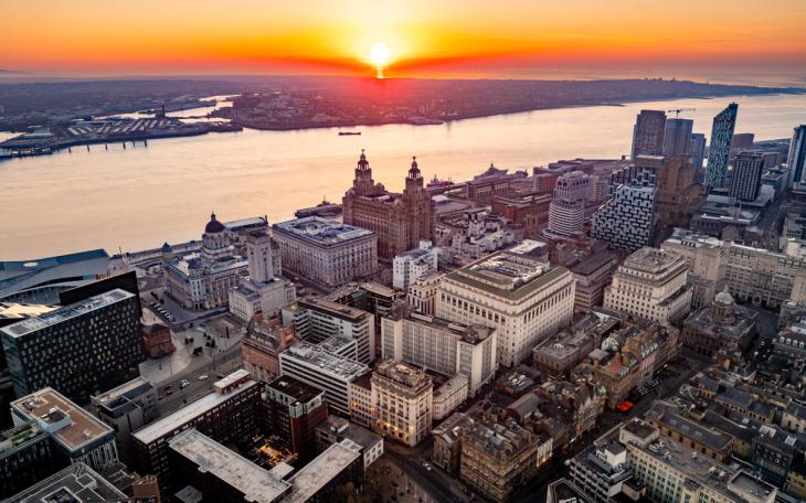 Liverpool sunset skyline