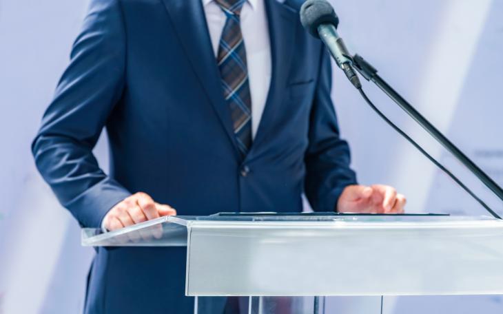 politician speaking