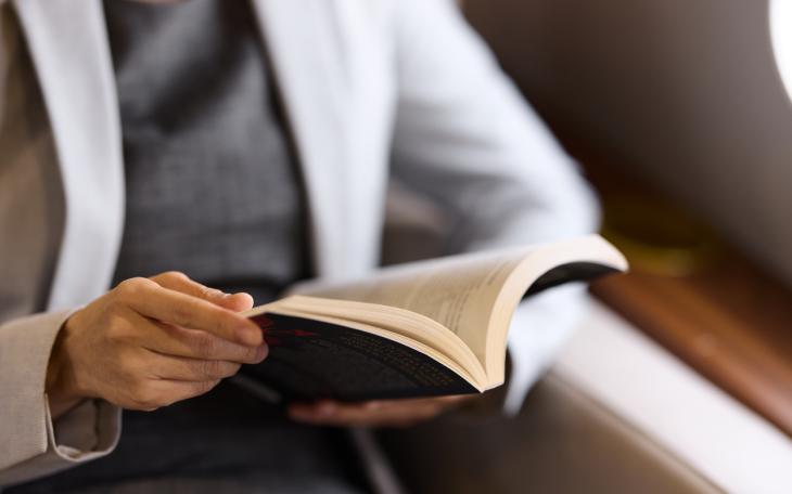 woman reading a book