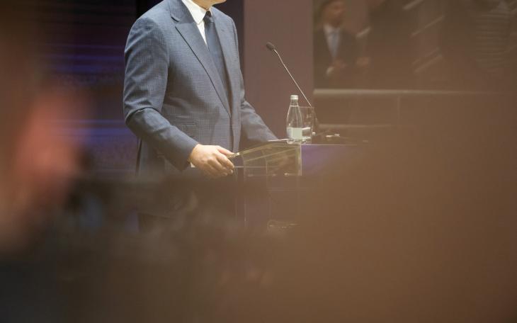 politician giving speech