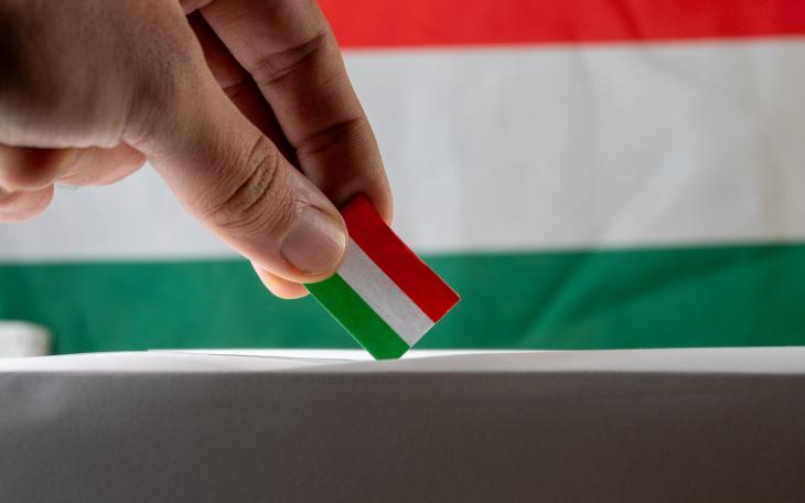 Hungarian flag in a hand