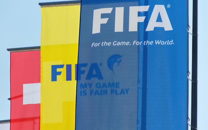 FIFA banners in yellow and blue 