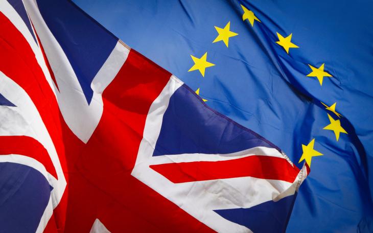 Union Jack and European Union flag 