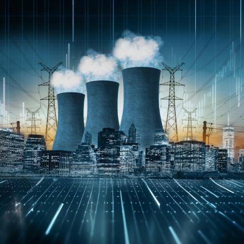 nuclear, industry, chimney, solar