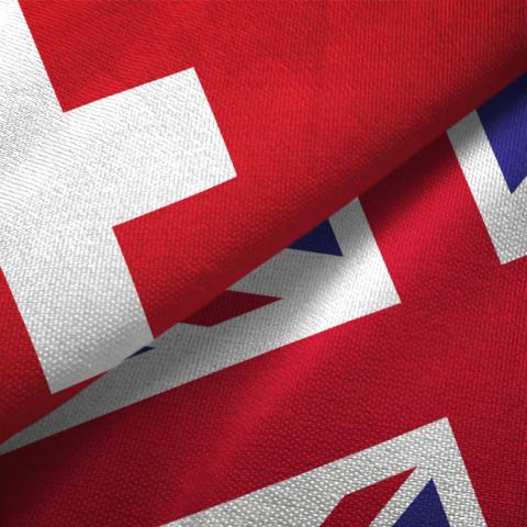 UK Swiss flags