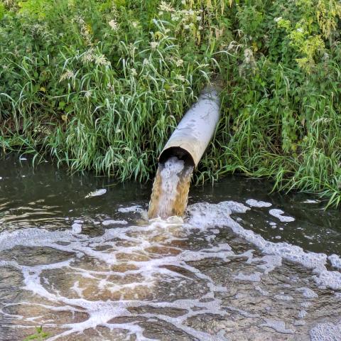 stream of sewage going into open water