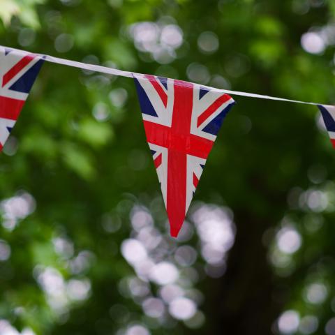 British flag on bunting