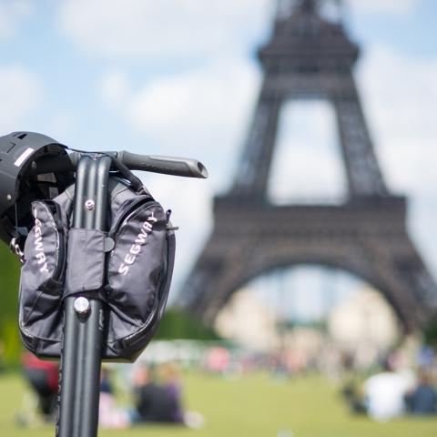 e-scooter in front of eiffel tower