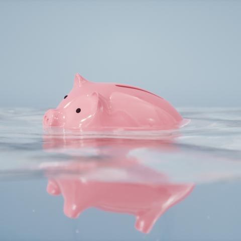 Piggy bank floating 