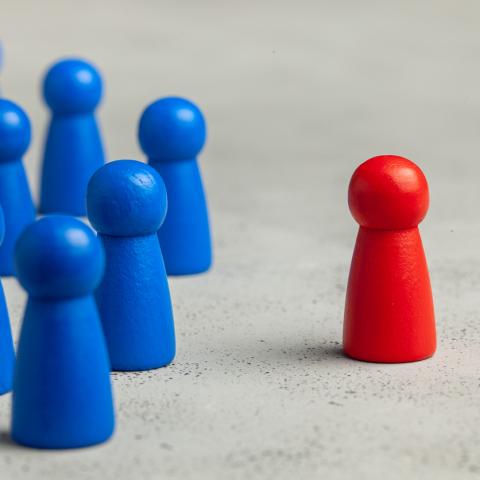 blue and red counters