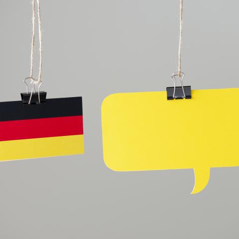 Duolingo german flag and blank yellow speech mark
