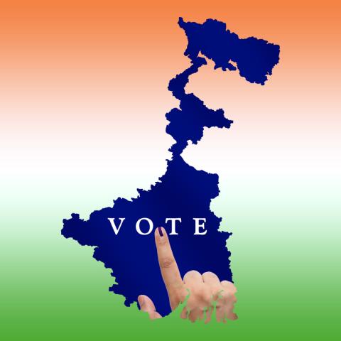 West Bengal map Elections vote graphic