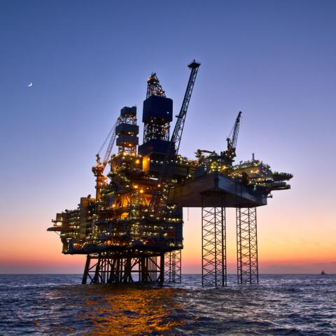 oil rig in North Sea