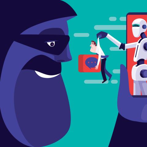 online safety against AI scams concept