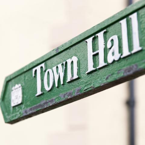 town hall sign