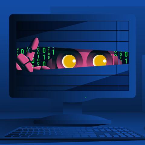 cyber attack from AI cartoon