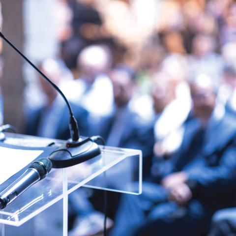 lectern at conference