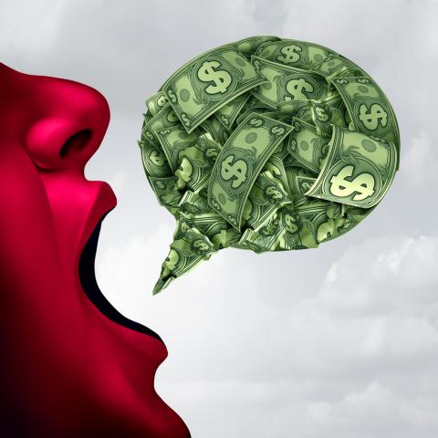 abstract cartoon money speech