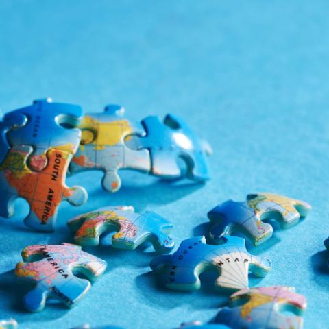 globe as a broken jigsaw