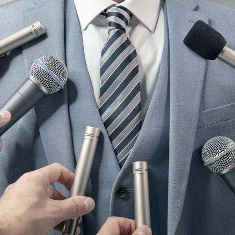 politician being interviewed