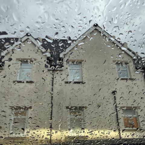 raindrops on house