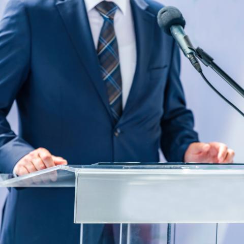 politician speaking