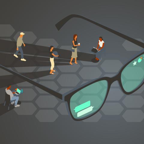 glasses and privacy concept