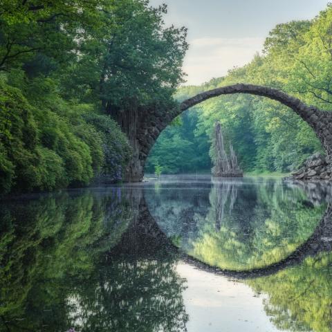 Devil's bridge in the park Kromlau