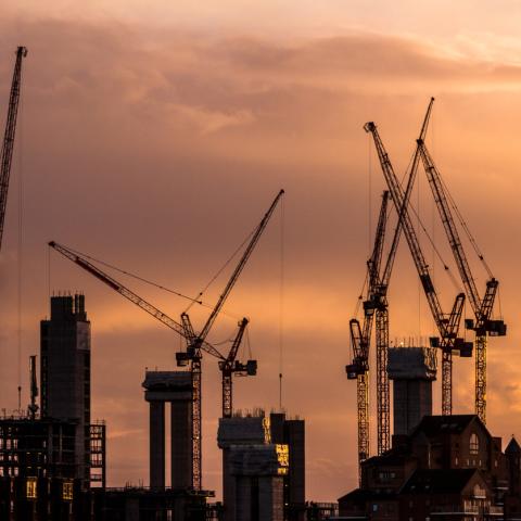 cranes on London skyline