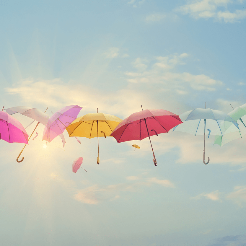 Insurance colourful umbrellas